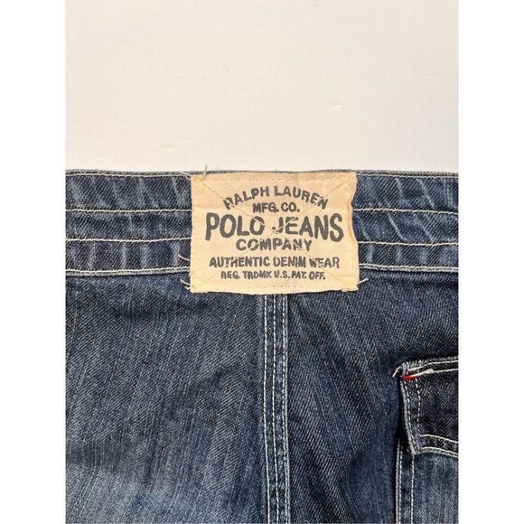 Vintage Polo Ralph Lauren Jeans Co Y2K 90's Lace Up Denim w Red Straight Size 8 - Picture 4 of 8